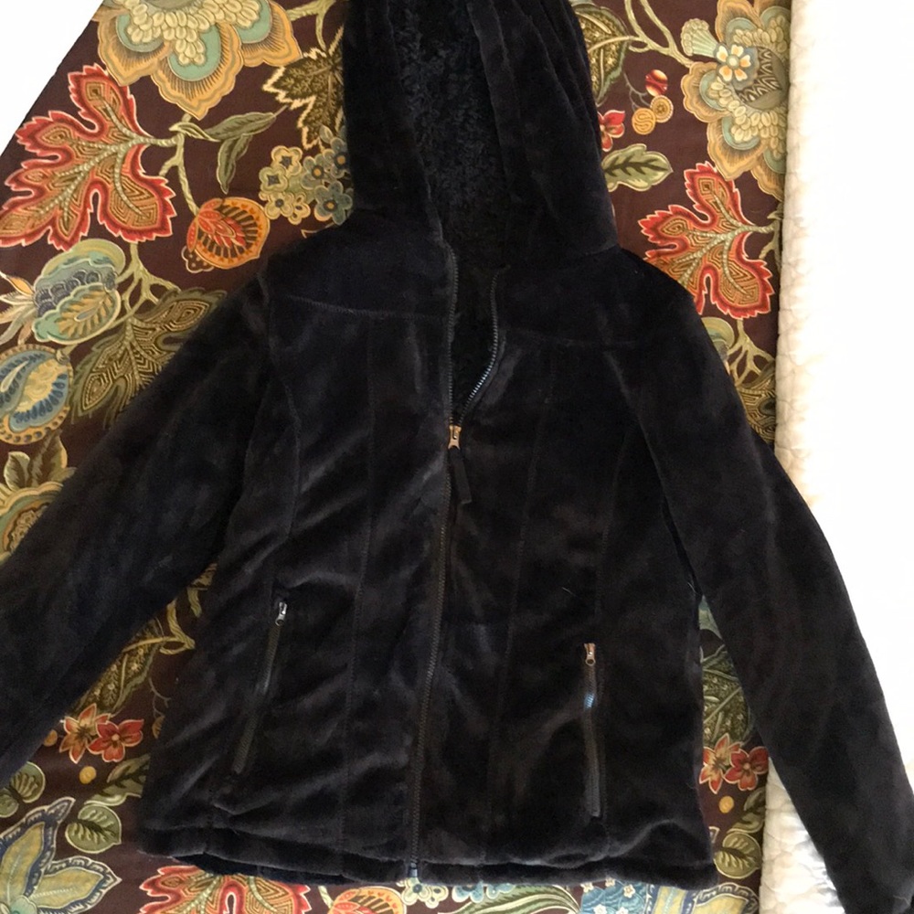 Black faux fur jacket